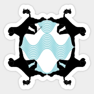 Trotting Retriever Waves Sticker